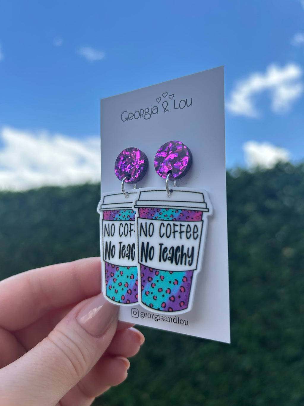 No Coffee No Teachy Earrings