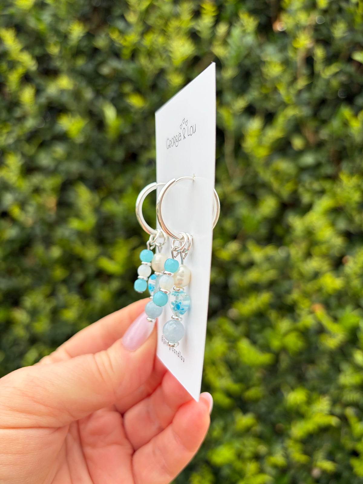 Pearl Blossom Huggie Hoops