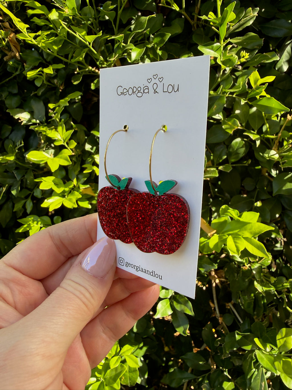 An Apple for the Teacher Hoop Earrings