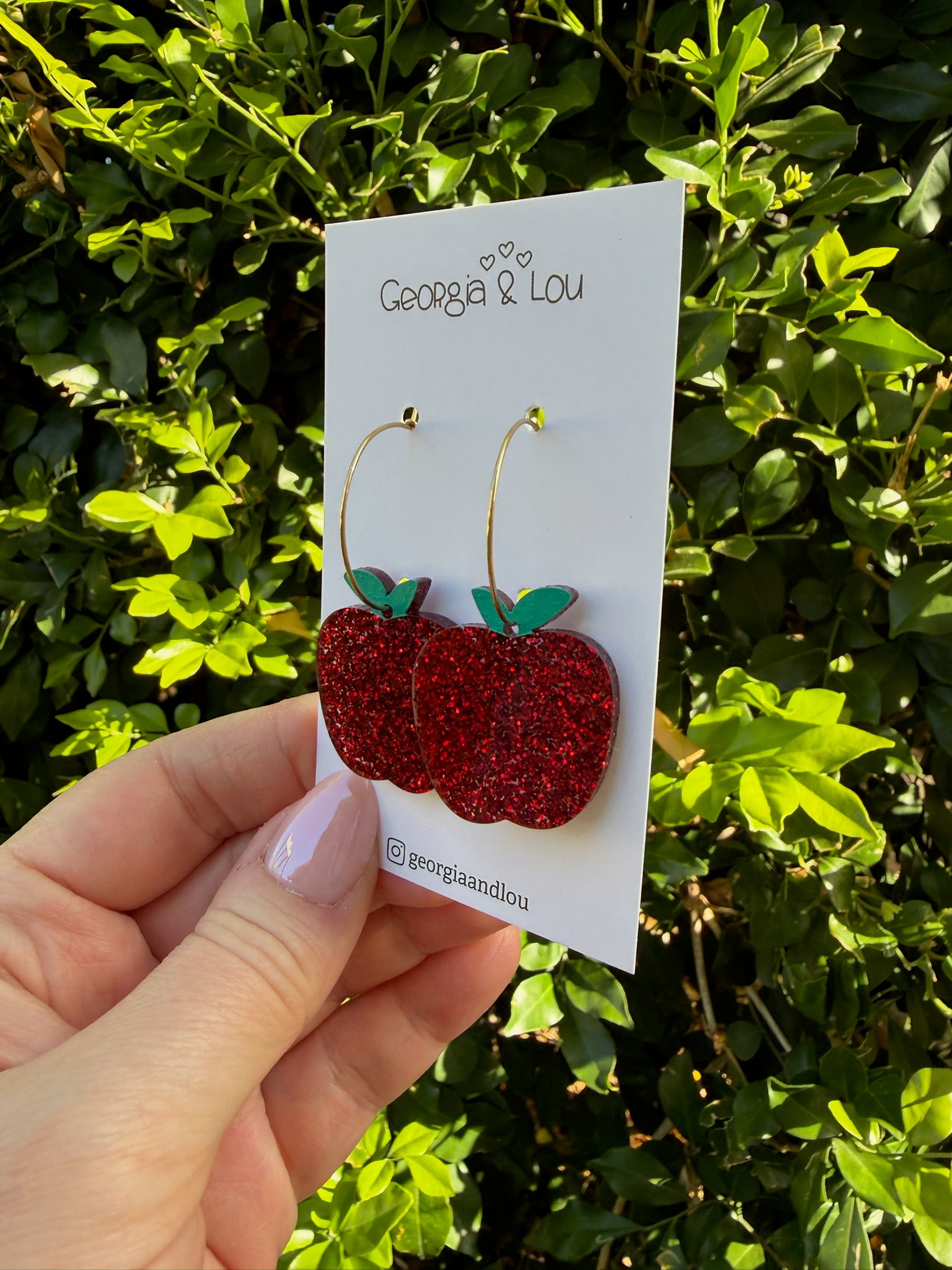 An Apple for the Teacher Hoop Earrings