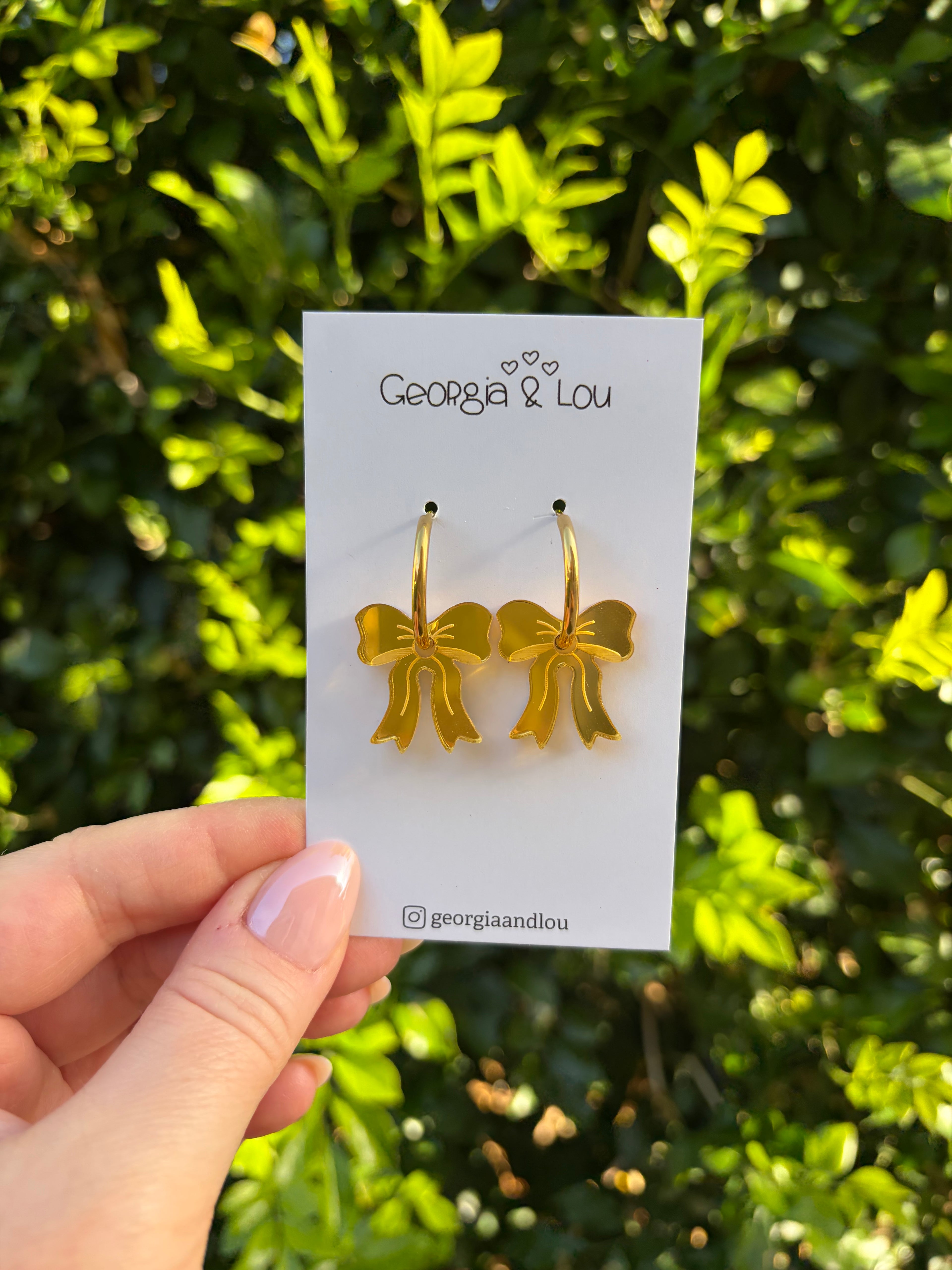 Gold Bow Huggie Hoops