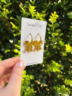 Gold Bow Huggie Hoops