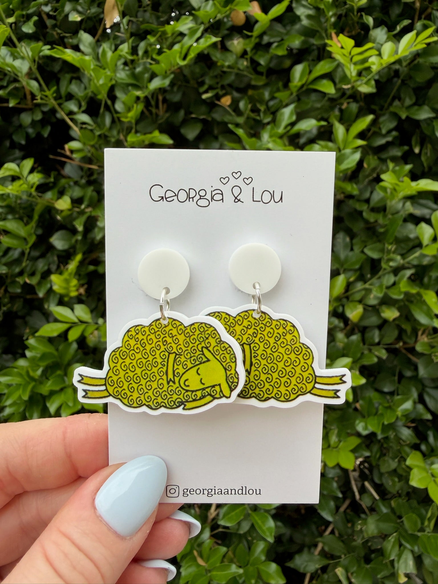 Green Sheep Earrings