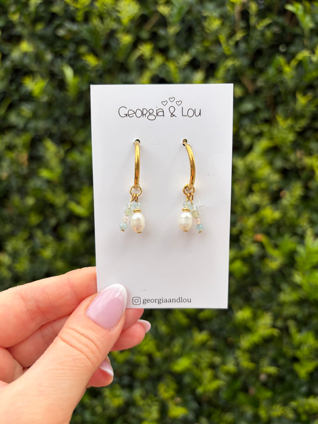 Pearl Blossom Huggie Hoops