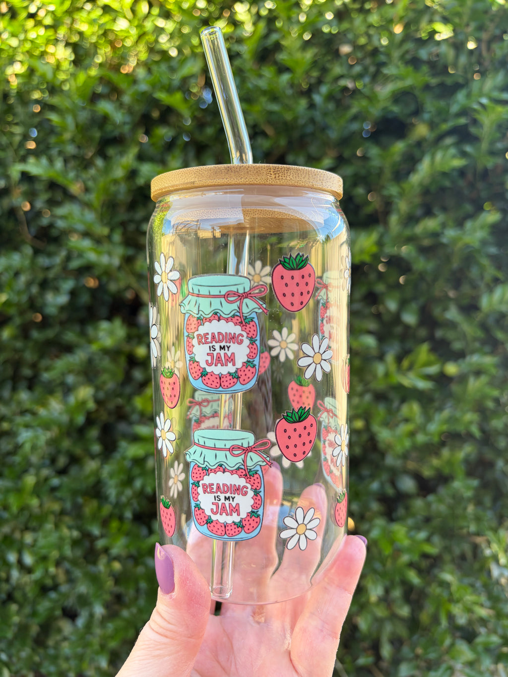 Reading Is My Jam Glass Tumbler