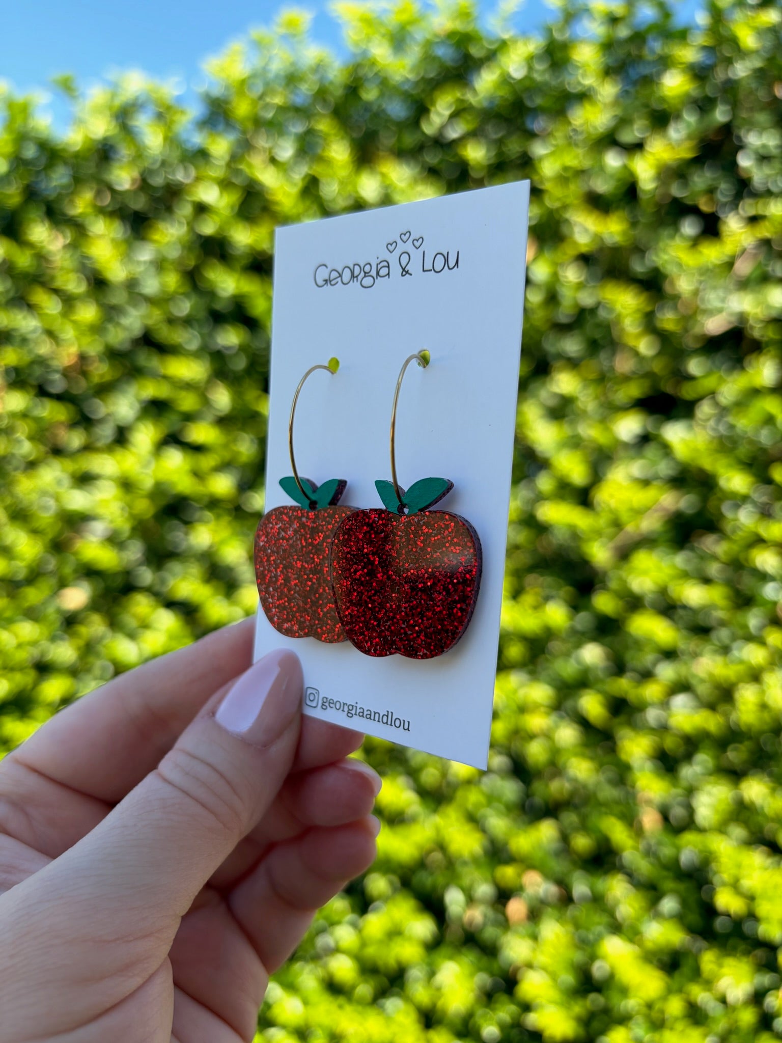 An Apple for the Teacher Hoop Earrings