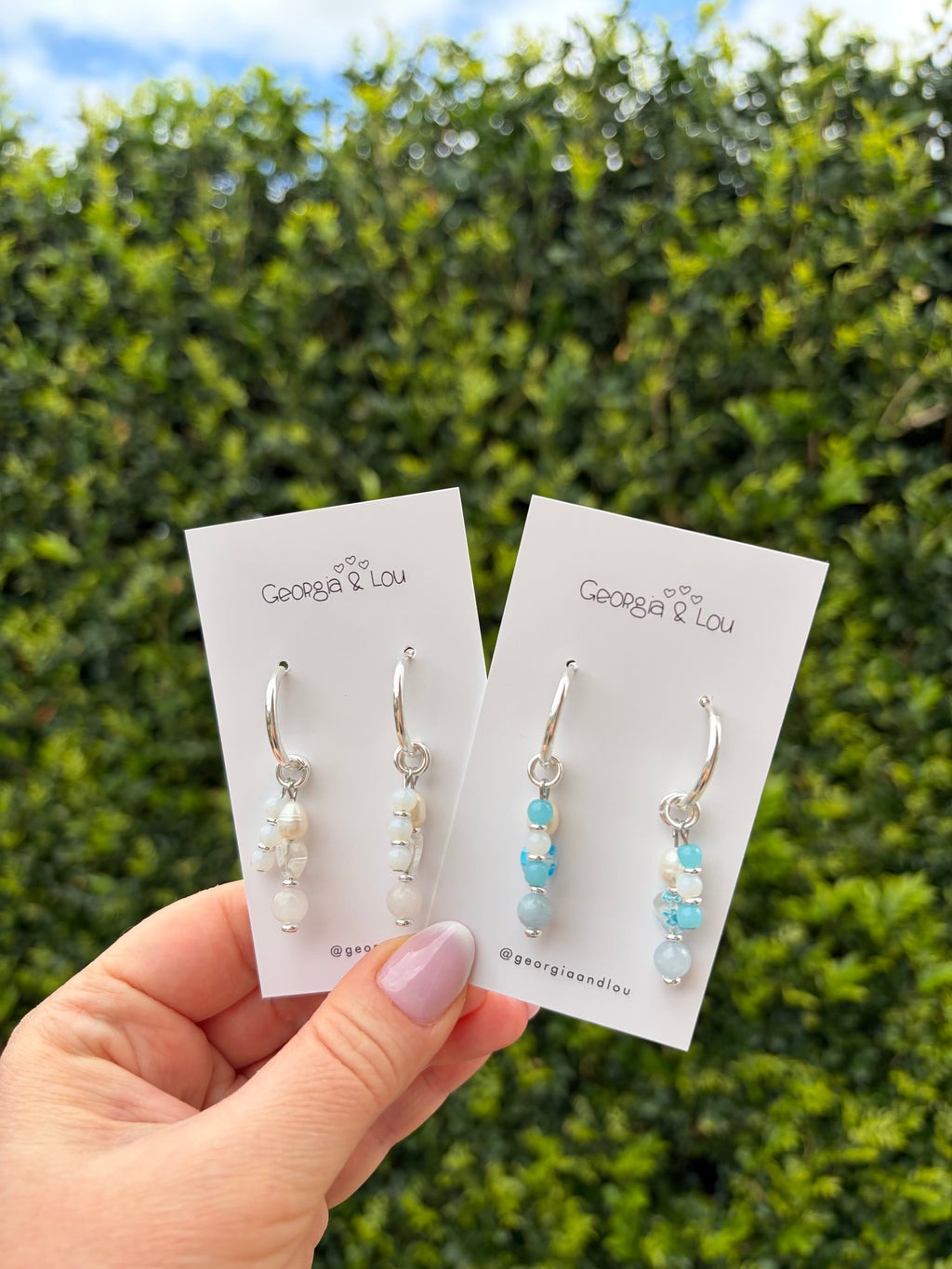 Pearl Blossom Huggie Hoops