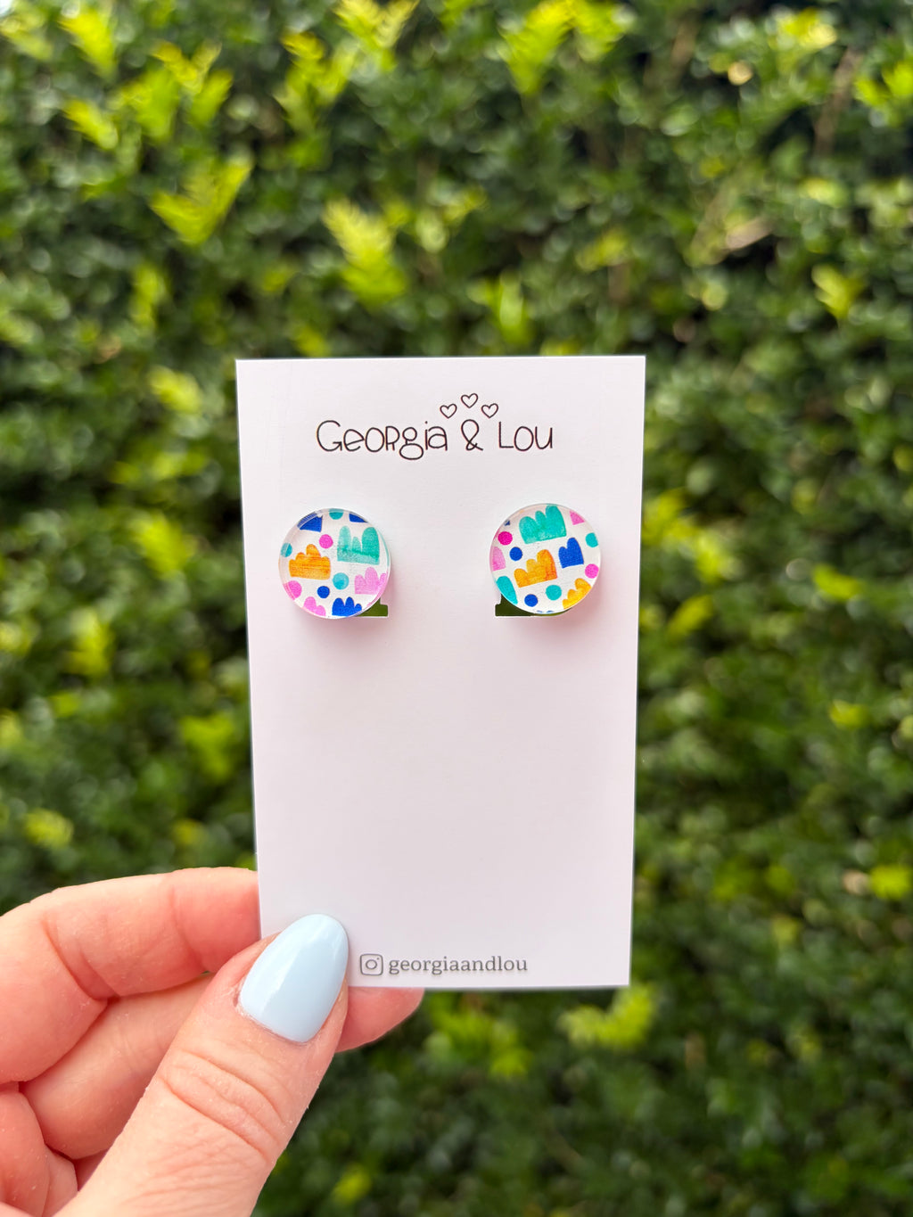 Patterned Stud Clip On Earrings