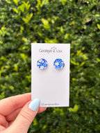 Patterned Stud Clip On Earrings
