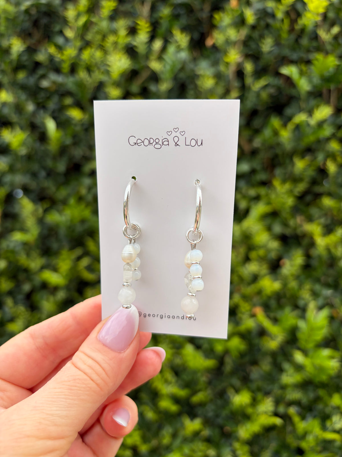 Pearl Blossom Huggie Hoops