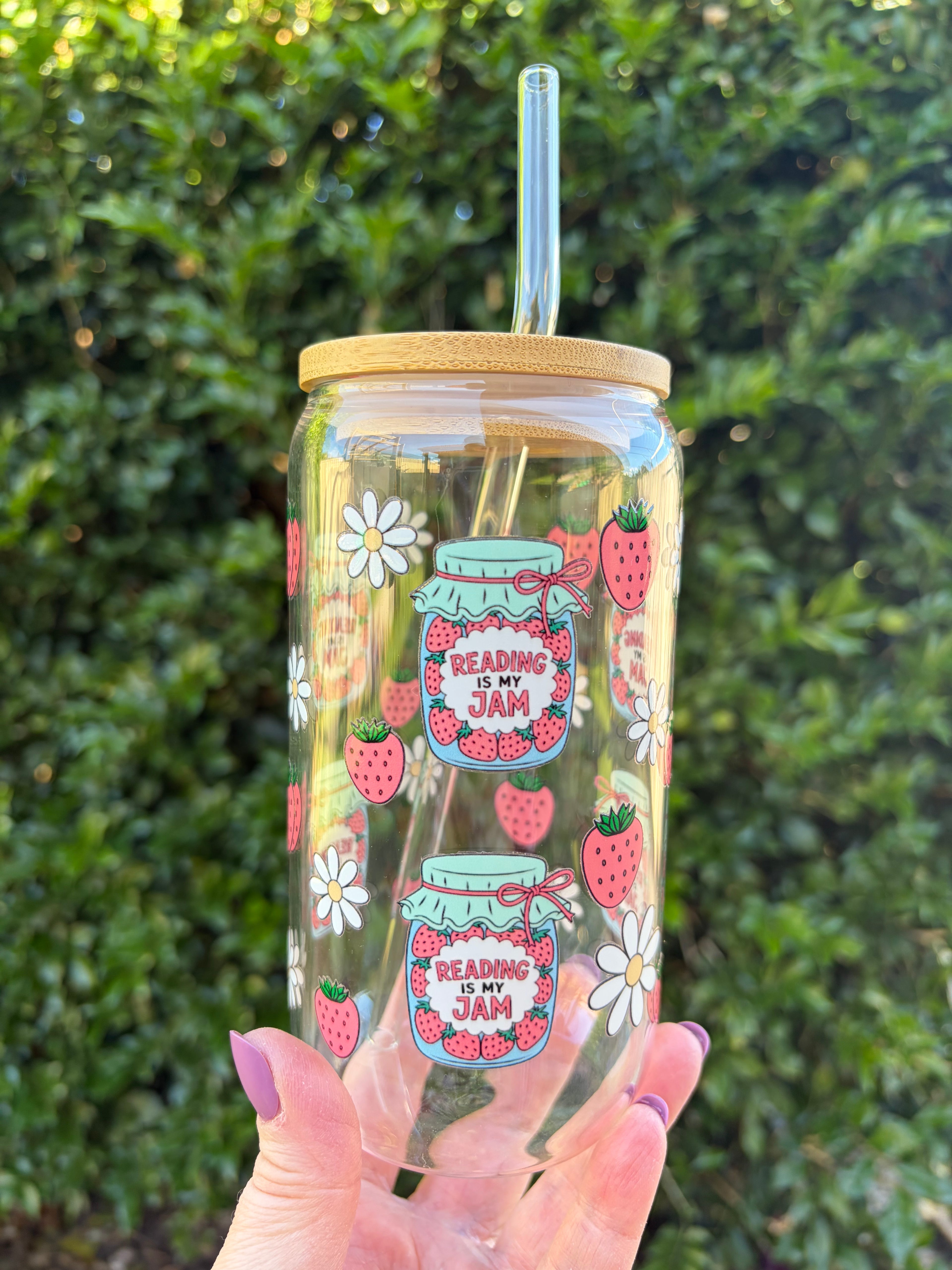 Reading Is My Jam Glass Tumbler