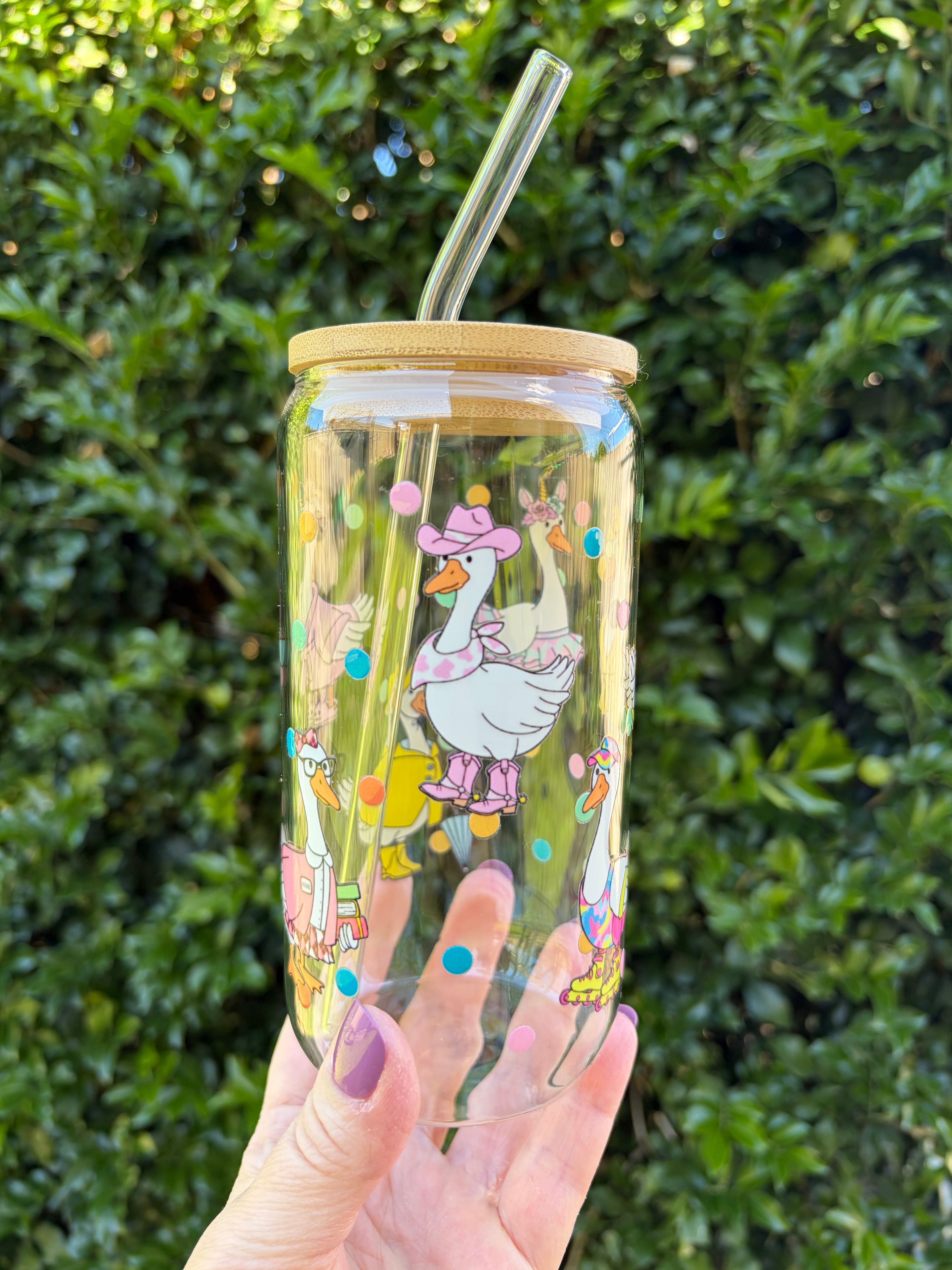 Goose & Glam Glass Tumbler