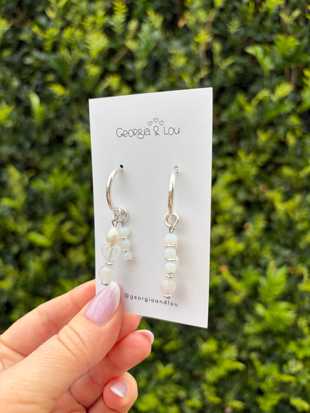 Pearl Blossom Huggie Hoops
