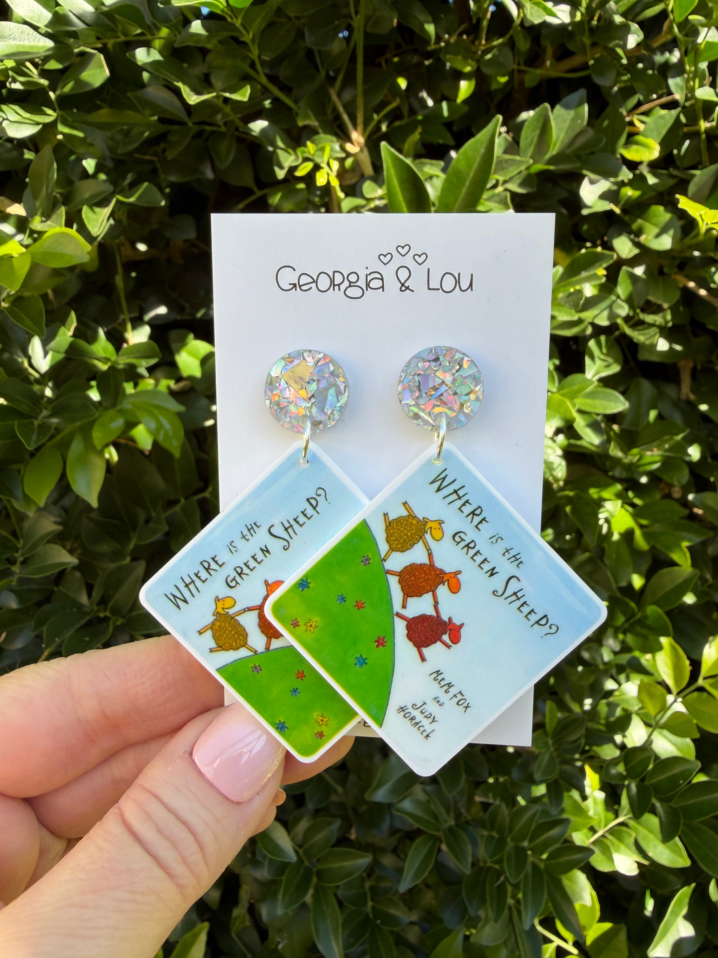 Green Sheep Earrings 2