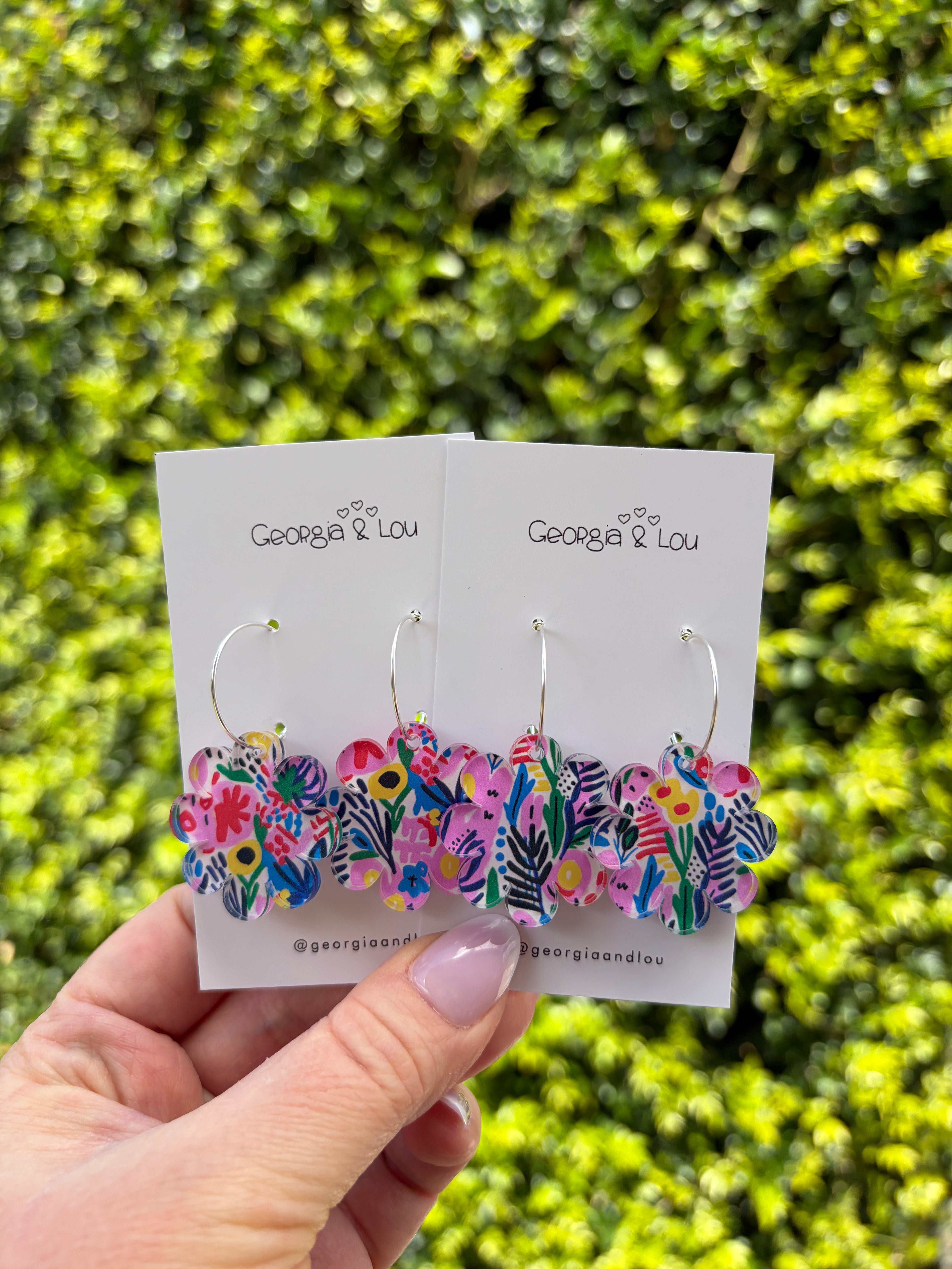 Spring Garden Hoop Earrings