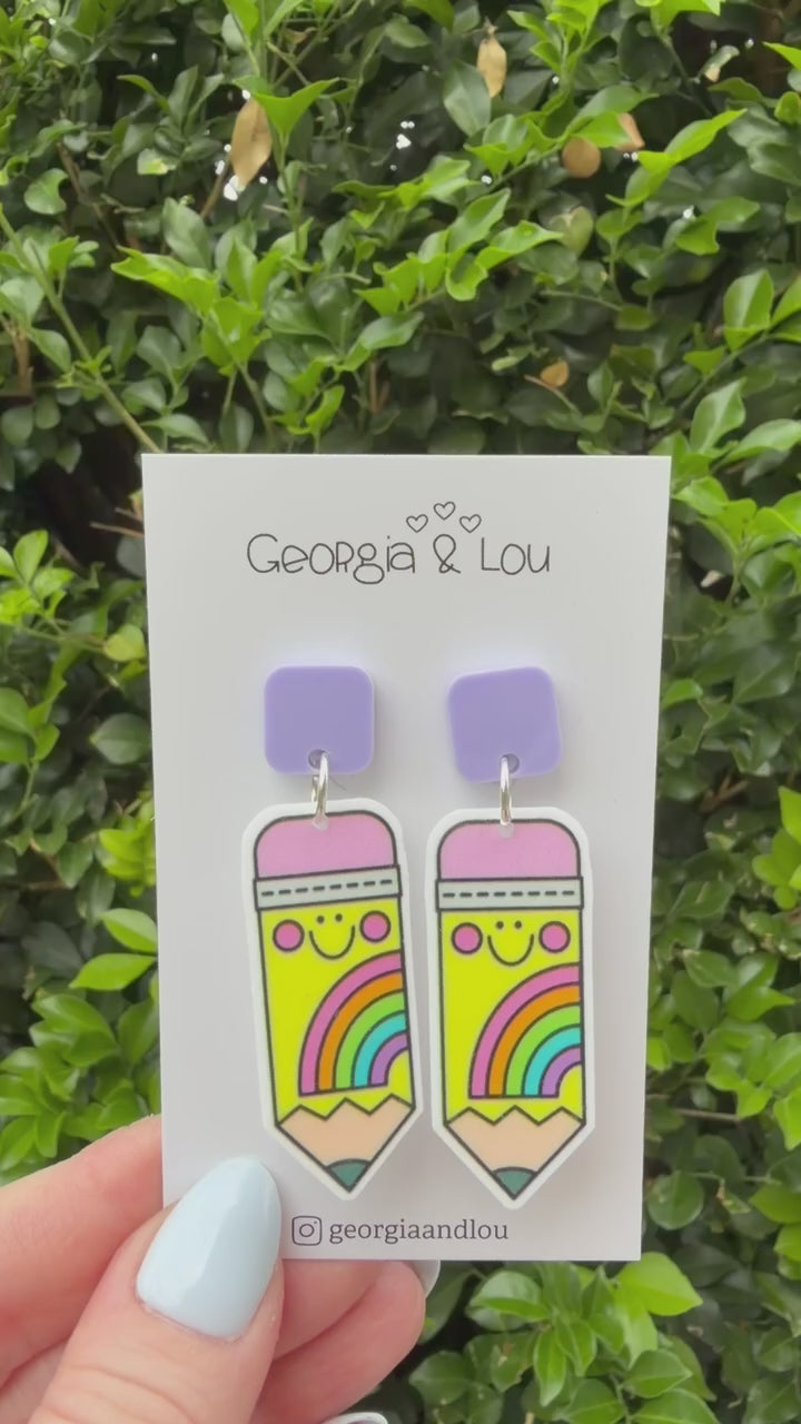 Smiley Pencil Earrings