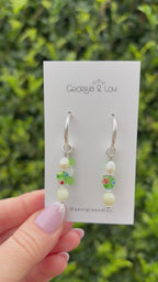 Pearl Blossom Huggie Hoops