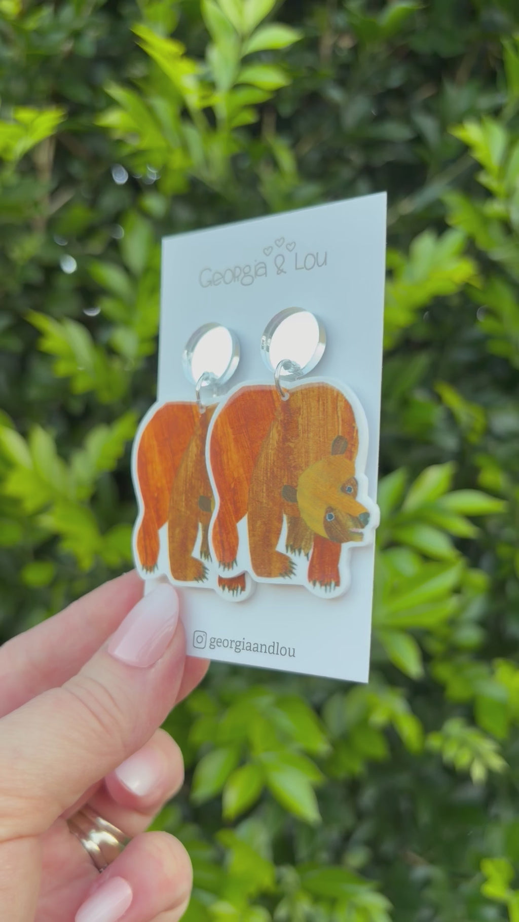Brown Bear Earrings