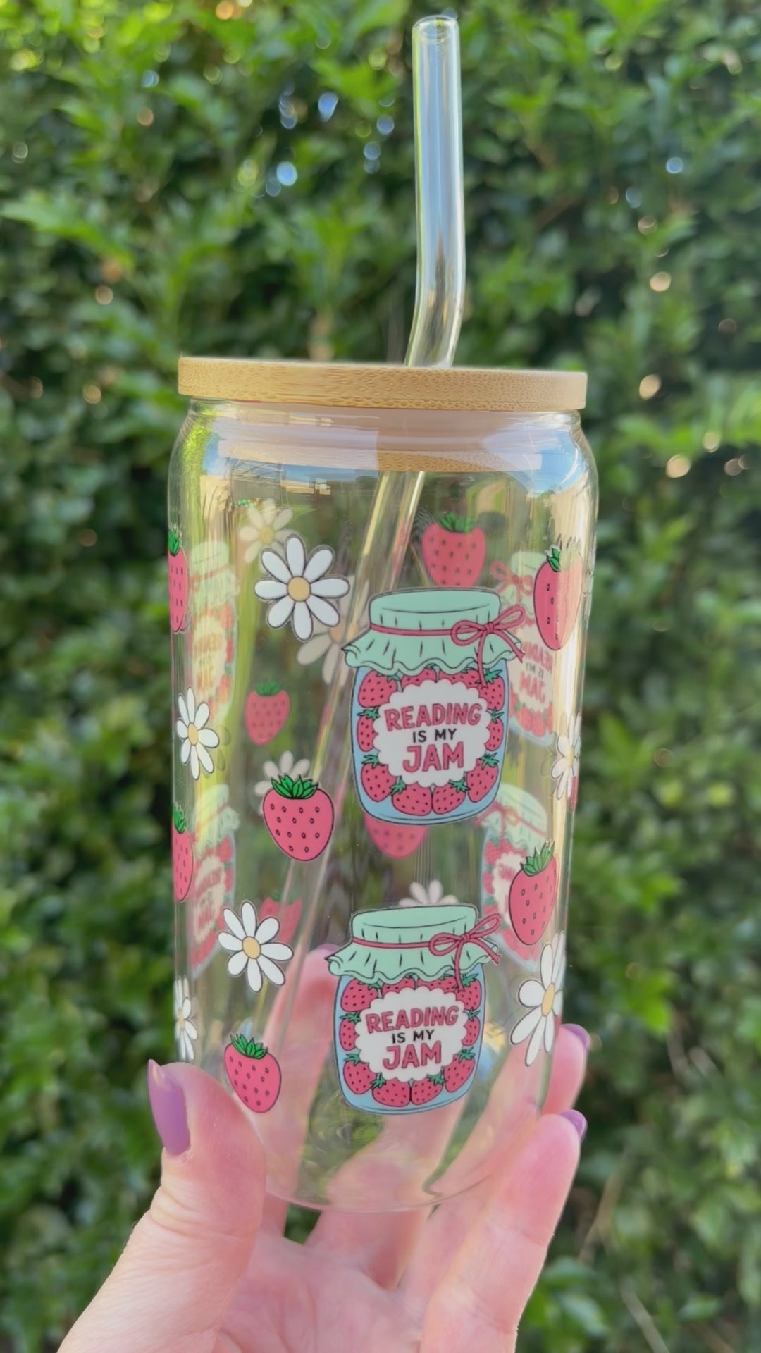 Reading Is My Jam Glass Tumbler